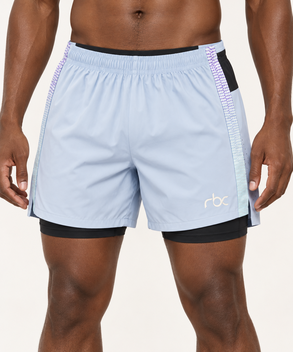 RBC Men's 2-in-1 Reflective Stripe Running Shorts
