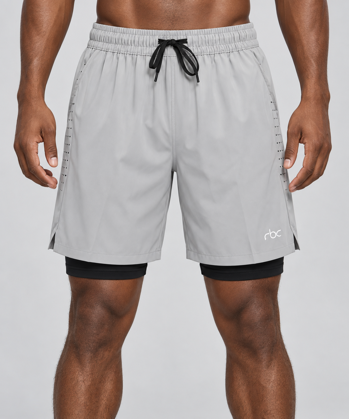RBC Men's 2-in-1 Perforated Running Shorts