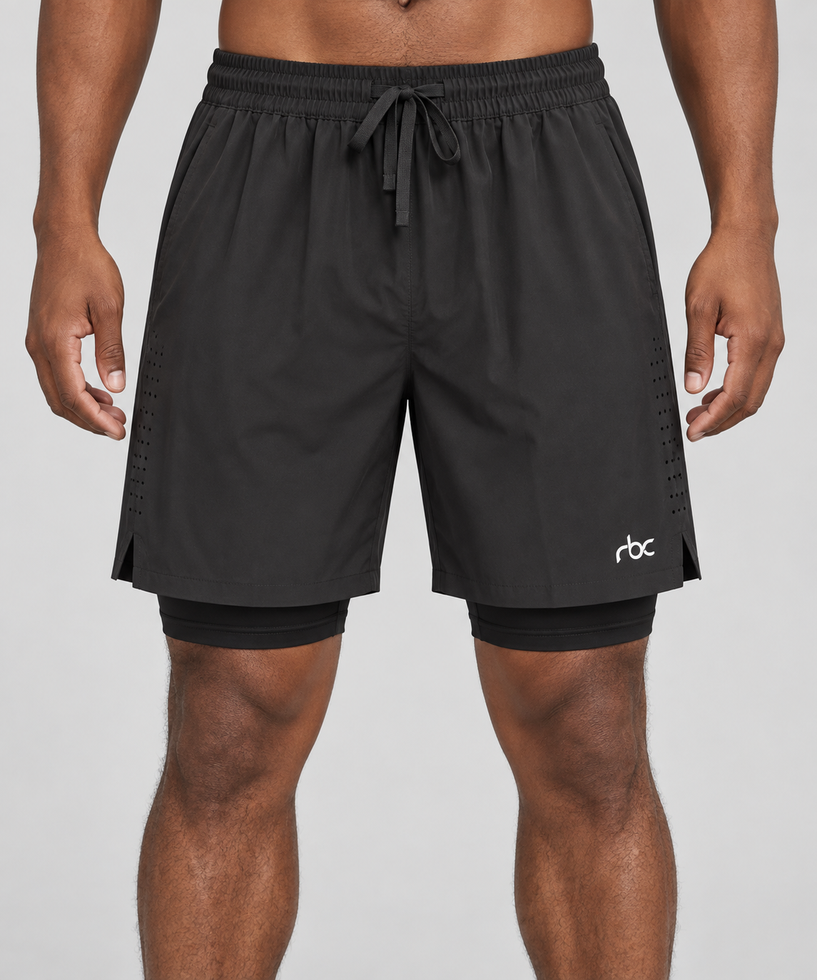 RBC Men's 2-in-1 Perforated Running Shorts