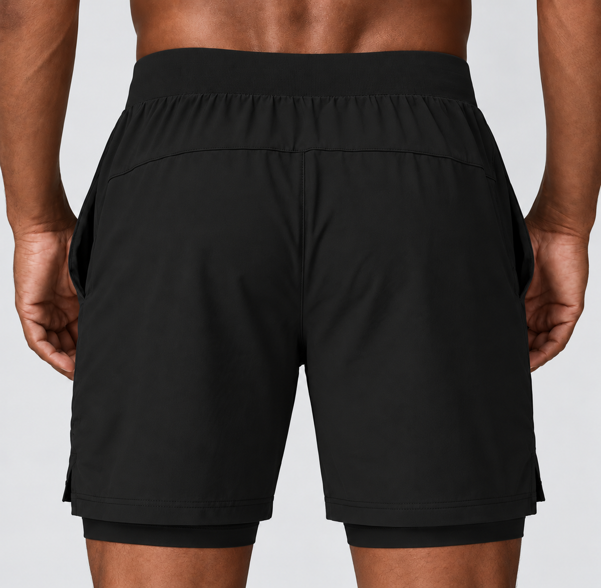 RBC Men's 2-in-1 High-Rise Double Layer Training Shorts