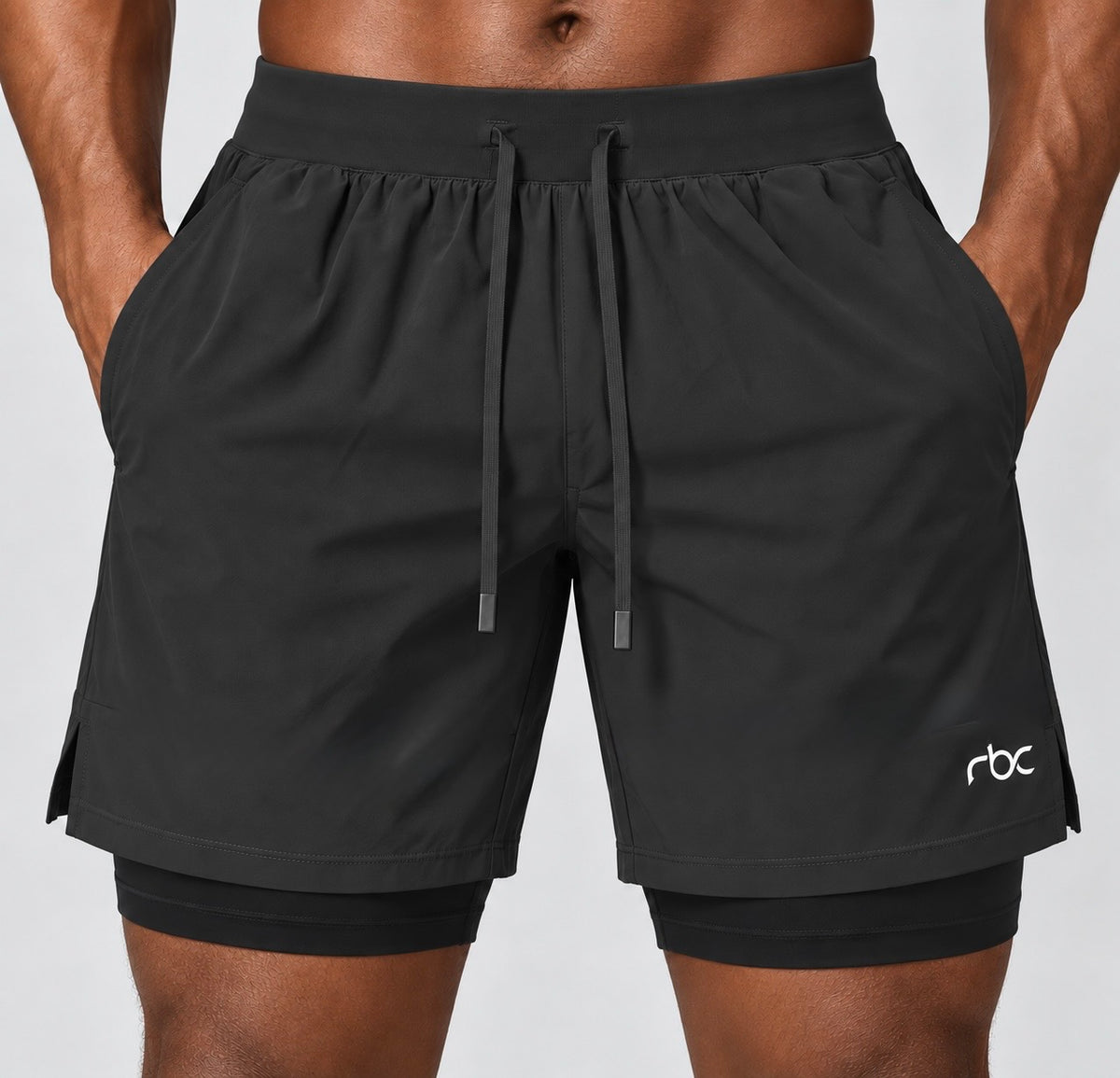RBC Men's 2-in-1 High-Rise Double Layer Training Shorts