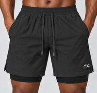 RBC Men's 2-in-1 High-Rise Double Layer Training Shorts