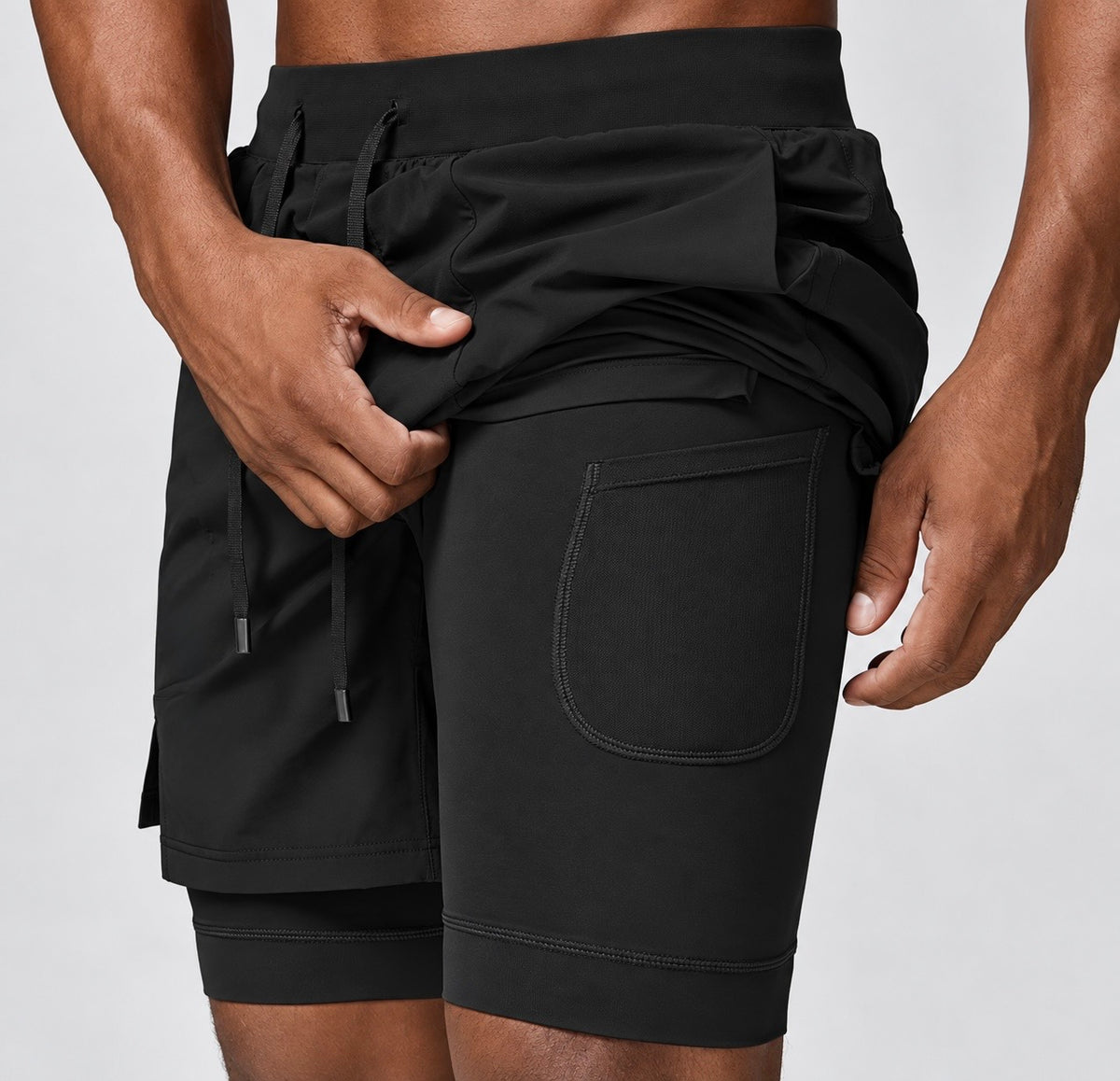 RBC Men's 2-in-1 High-Rise Double Layer Training Shorts
