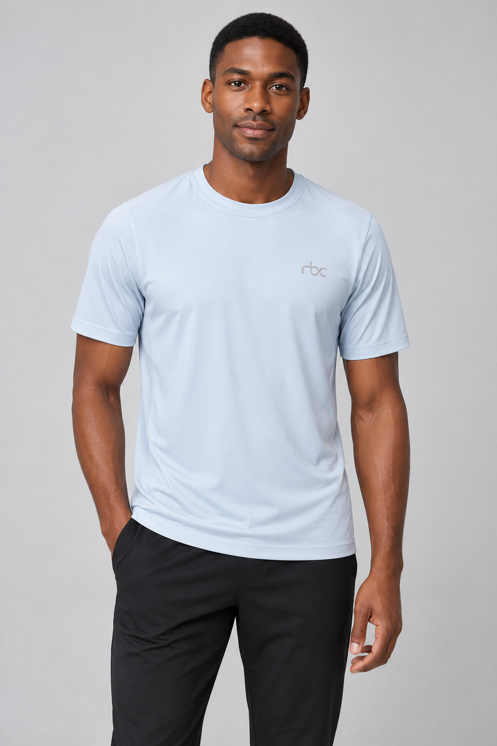 RBC Men's UV Protection Lightweight Nylon Tee - Moonlight Blue front view