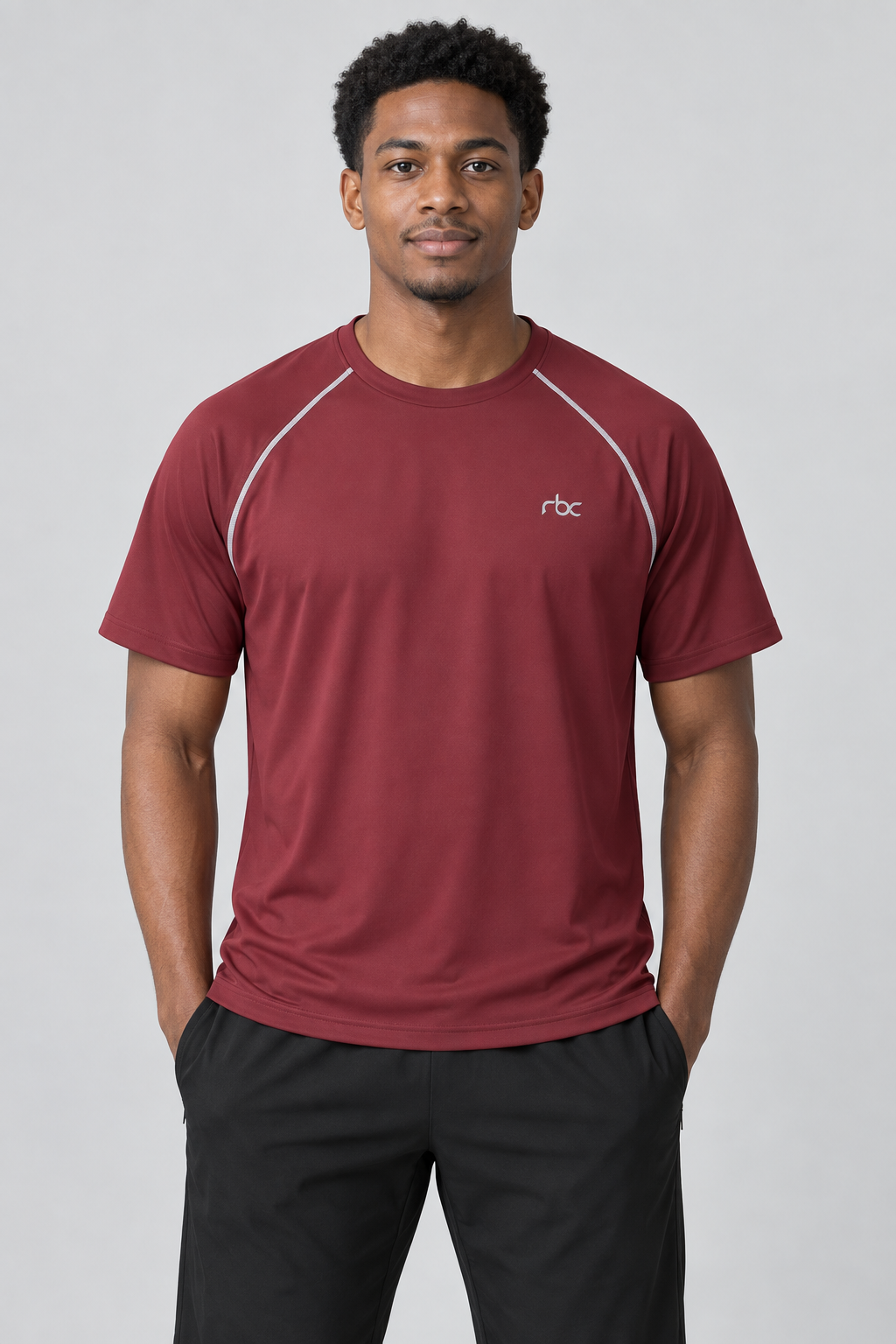 RBC Men's Raglan Reflective-Piped Tee