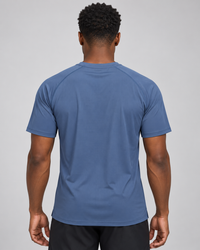 RBC Men's Blank Polyester Muscle Tee - Navy Blue back view