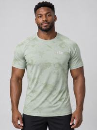 RBC Men's Abstract Camo Quick-Dry Training Tee - Green front view
