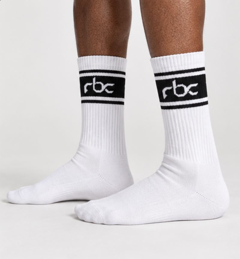 RBC Signature Band Crew Socks – White
